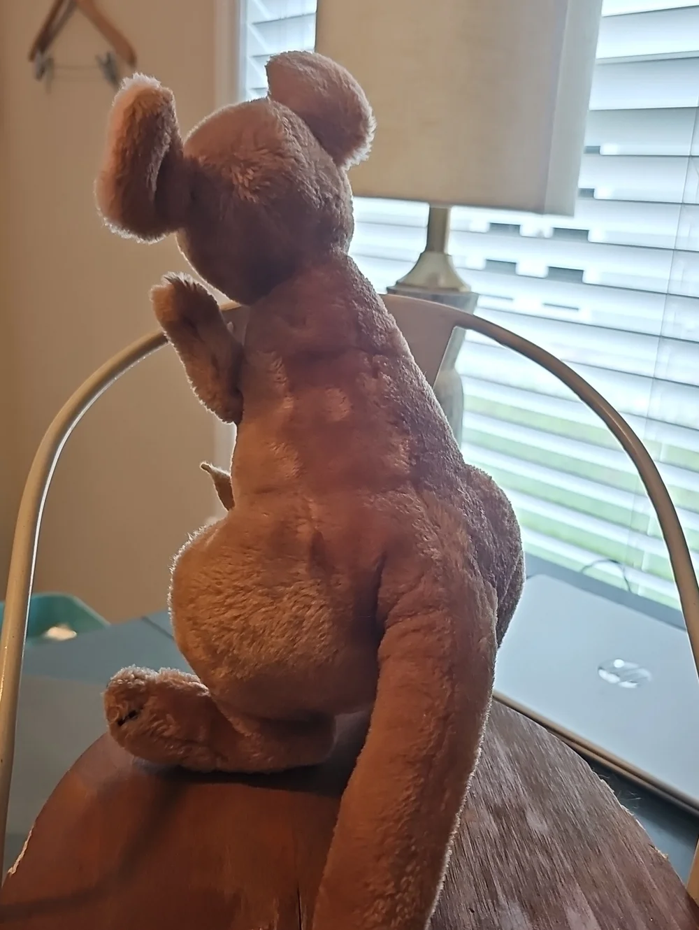 1970 Vintage Walt DisneyPlush Kangaroo with Joey Stuffed Animal - Brown and Pink